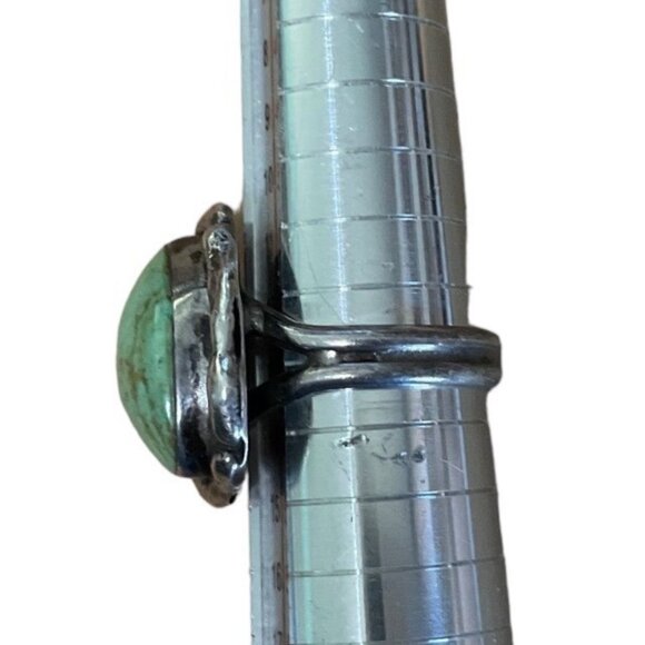 Ring Green Turquoise Silver Size 6.5 Native American Artisan Vintage Handmade - Picture 8 of 12